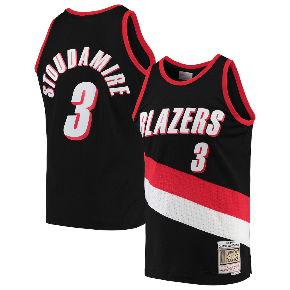 Trusc PT.Blazers #3 Damon Stoudamire Mitchell & Ness Black 1999-2000 Hardwood Classics Swingman Jerseys