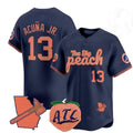 Trusc A.Braves #13 Ronald Acuna Jr. NavyThe Big Peach Vapor Stitches Personalized Jersey