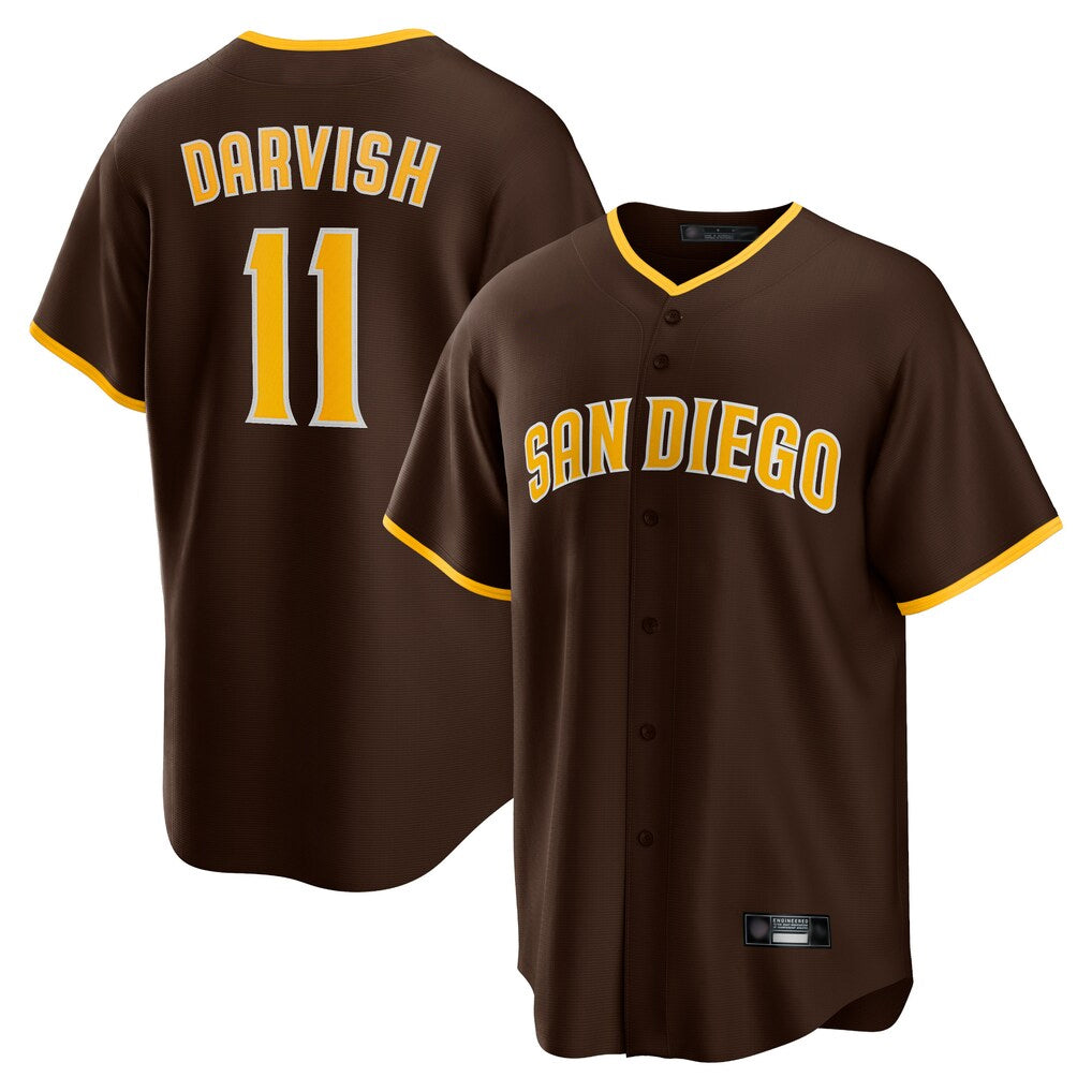 Trusc S.Diego Padres #11 Yu Darvish Player Brown Alternate Replica Game Stitched Jerseys