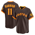 Trusc S.Diego Padres #11 Yu Darvish Player Brown Home Cooperstown Collection Replica Game Stitched Jerseys