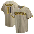 Trusc S.Diego Padres #11 Yu Darvish Player Khaki Home Game Stitched Jerseys