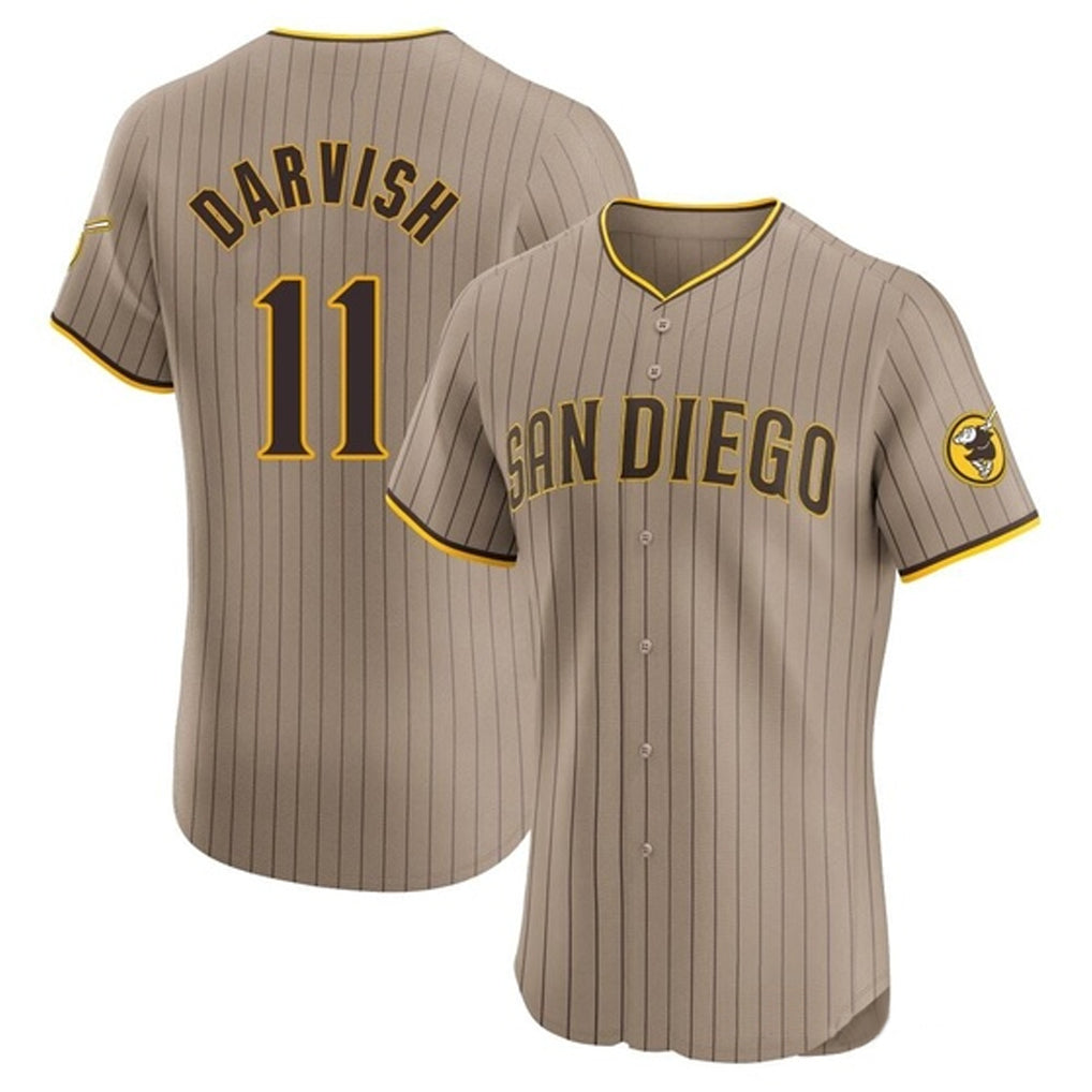 Trusc S.Diego Padres #11 Yu Darvish Player Khaki Home Limited Elite Stitched Jerseys