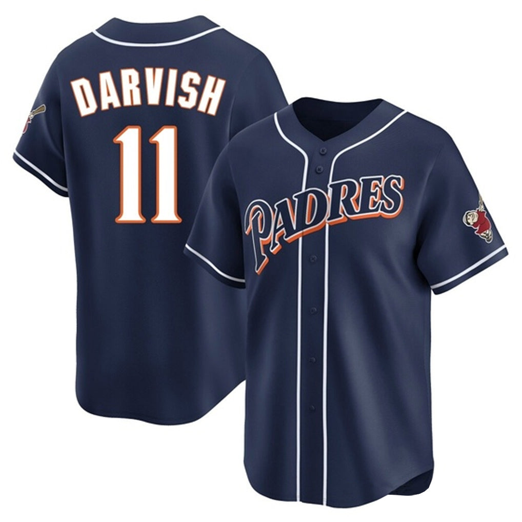 Trusc S.Diego Padres #11 Yu Darvish Player Navy Cooperstown Collection Limited Home Stitched Jerseys