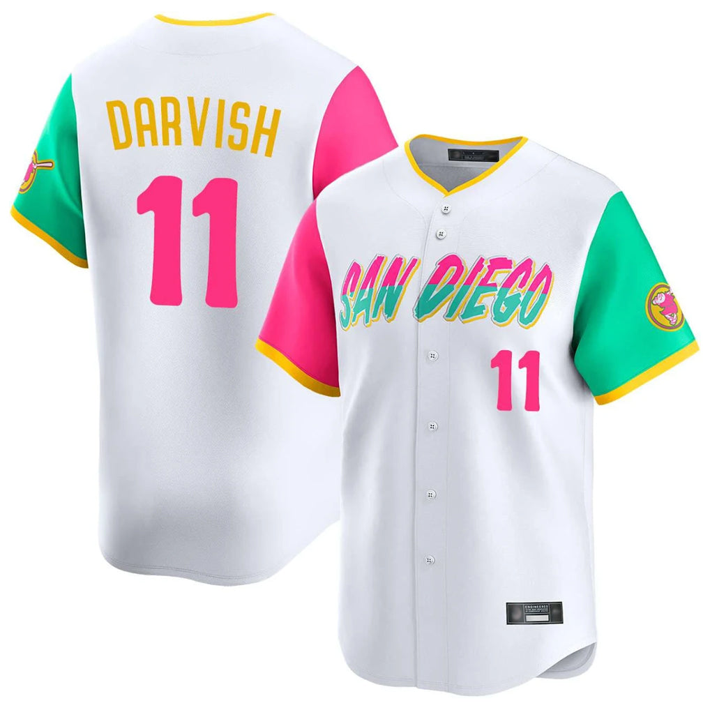 Trusc S.Diego Padres #11 Yu Darvish Player White City Connect Home Limited Stitched Jerseys