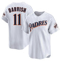 Trusc S.Diego Padres #11 Yu Darvish Player White Cooperstown Collection Limited Home Stitched Jerseys