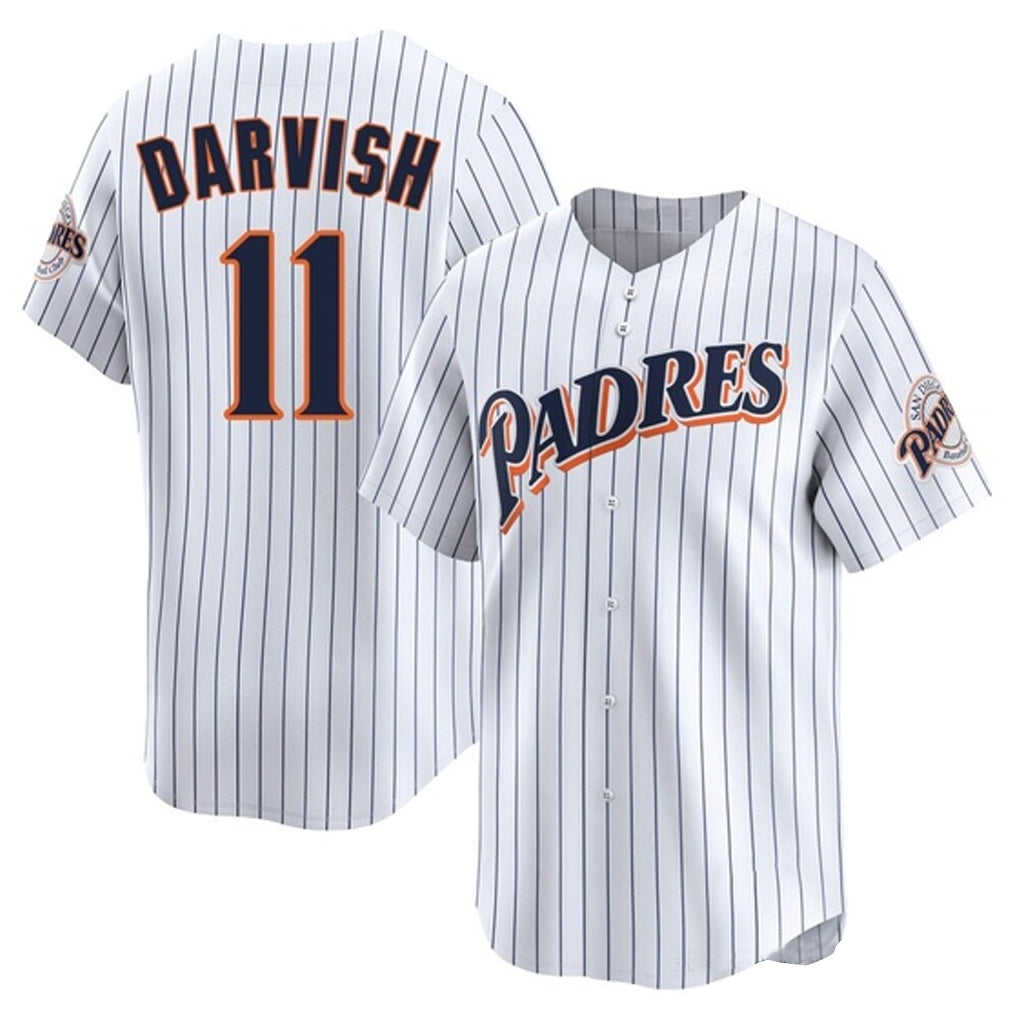 Trusc S.Diego Padres #11 Yu Darvish Player White Cooperstown Collection Limited Home Stitched Jerseys
