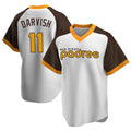 Trusc S.Diego Padres #11 Yu Darvish Player White Home Cooperstown Collection Replica Game Stitched Jerseys