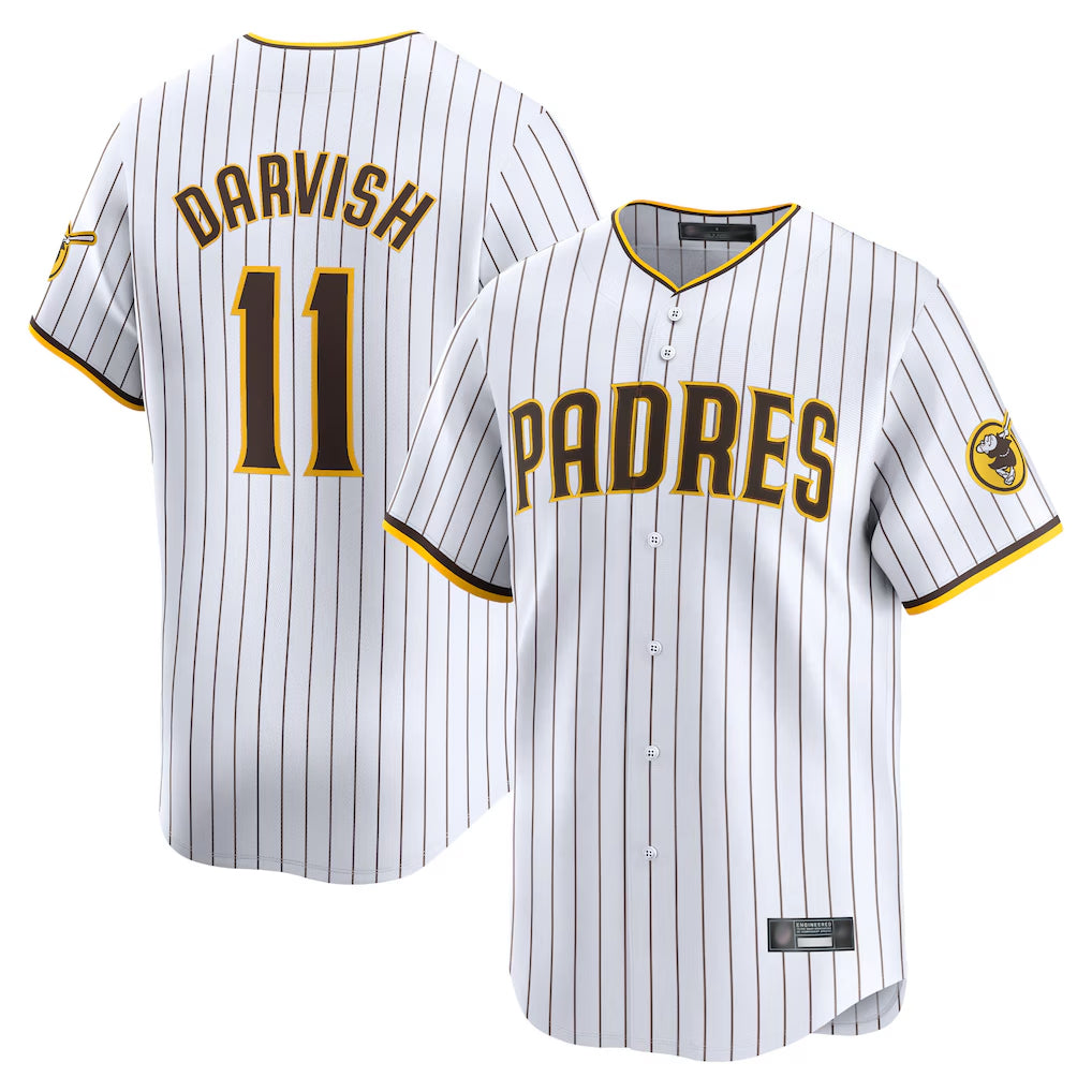 Trusc S.Diego Padres #11 Yu Darvish Player White Home Limited Stitched Jerseys