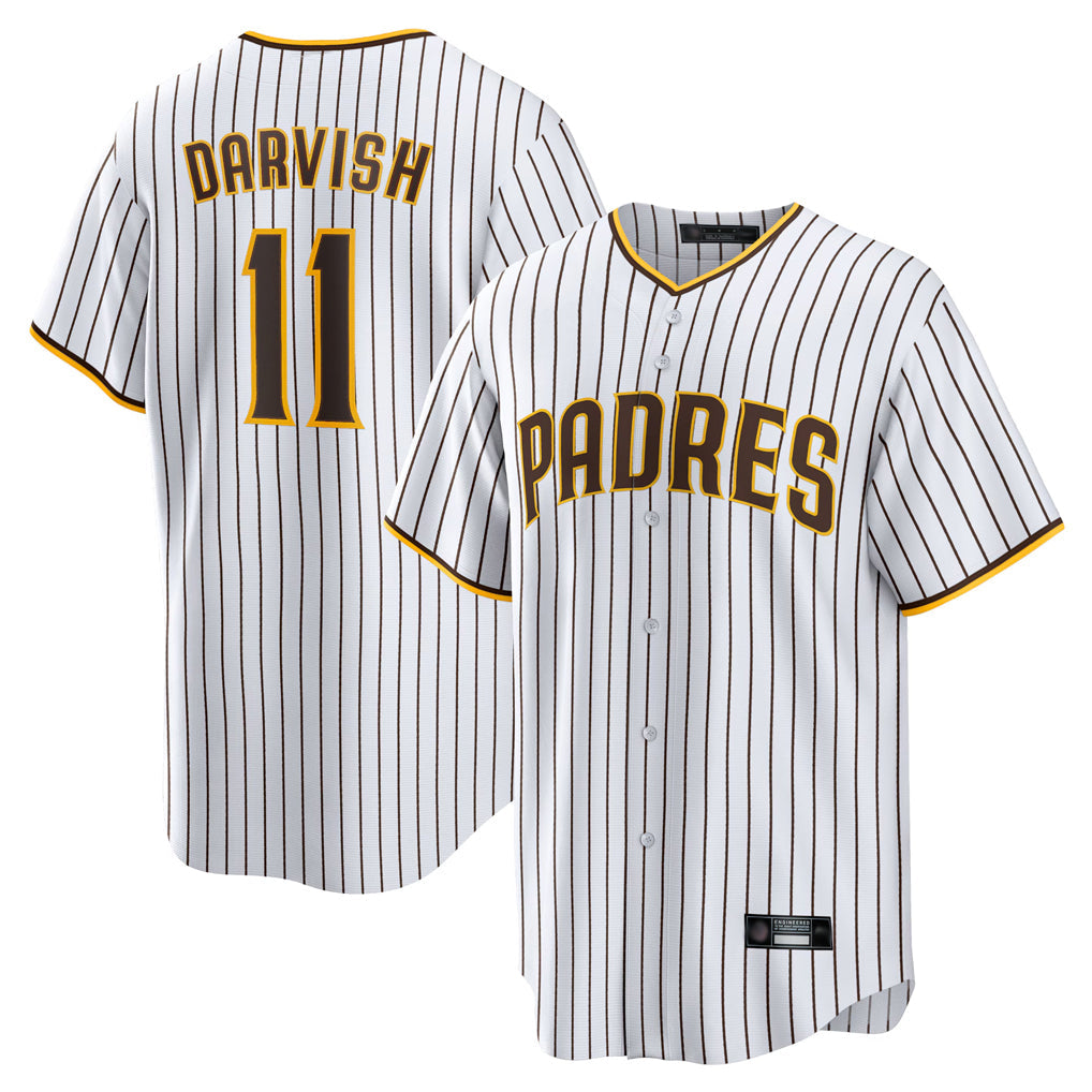 Trusc S.Diego Padres #11 Yu Darvish Player White Home Replica Game Stitched Jerseys
