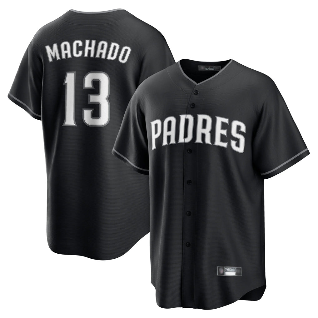 Trusc S.Diego Padres #13 Manny Machado Player Black Home Game Stitched Jerseys