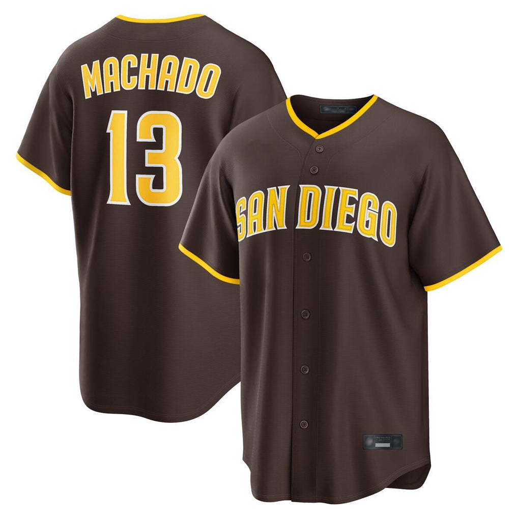 Trusc S.Diego Padres #13 Manny Machado Player Brown Alternate Replica Game Stitched Jerseys