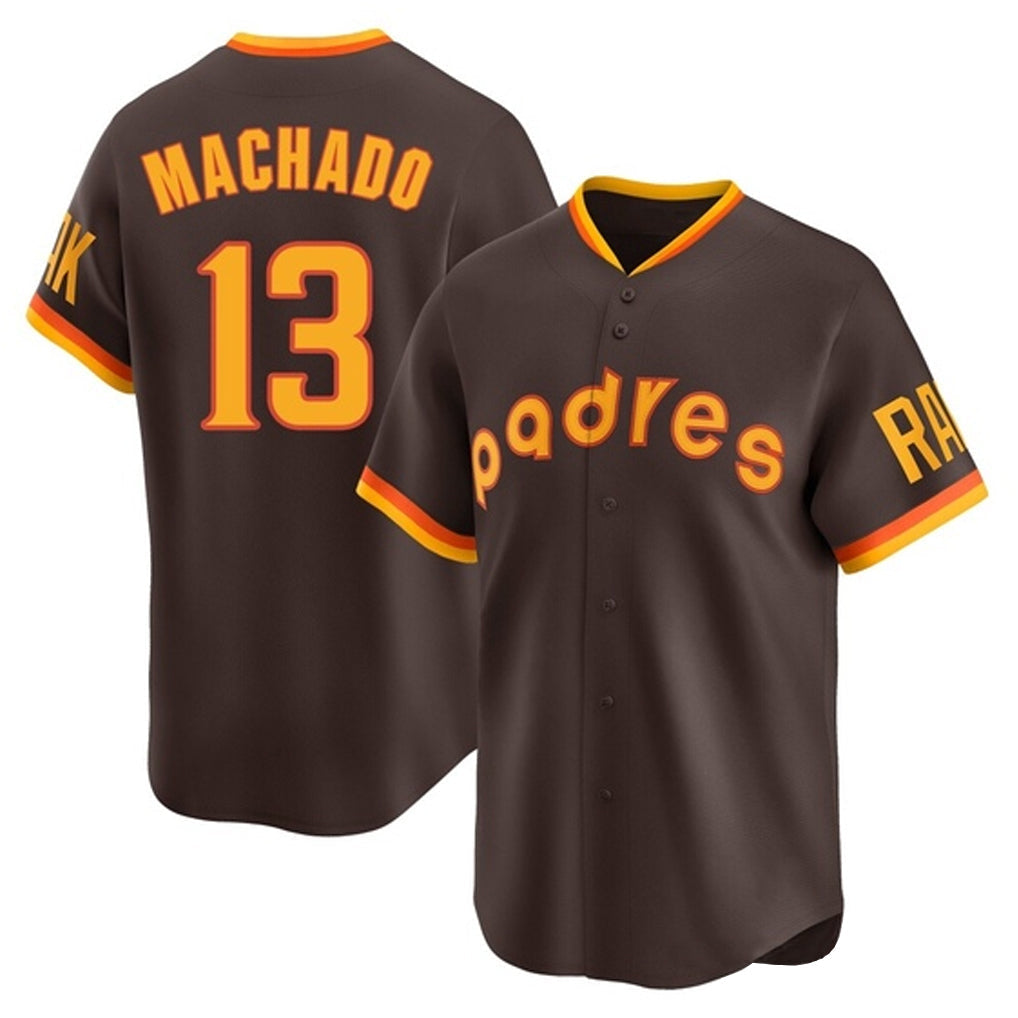 Trusc S.Diego Padres #13 Manny Machado Player Brown Home Cooperstown Collection Replica Game Stitched Jerseys