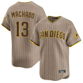 Trusc S.Diego Padres #13 Manny Machado Player Khaki Home Limited Stitched Jerseys