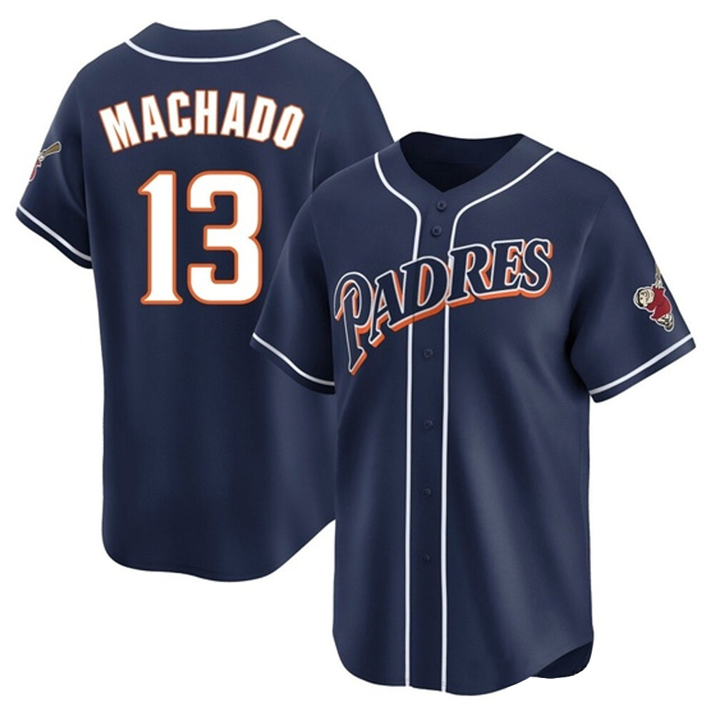 Trusc S.Diego Padres #13 Manny Machado Player Navy Cooperstown Collection Limited Home Stitched Jerseys
