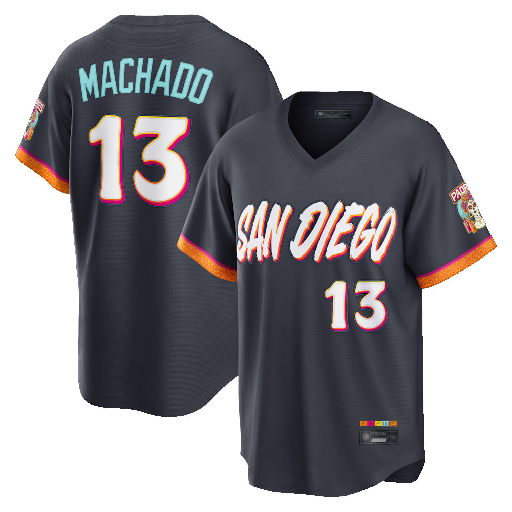 Trusc S.Diego Padres #13 Manny Machado Player Obsidian 2026 City Connect Home Game T-shirt Stitched Jerseys