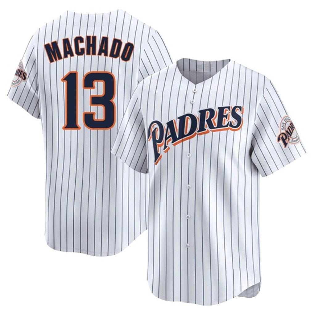 Trusc S.Diego Padres #13 Manny Machado Player White Cooperstown Collection Limited Home Stitched Jerseys