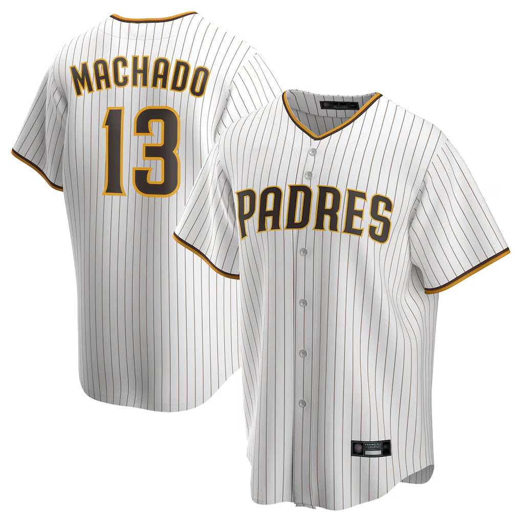 Trusc S.Diego Padres #13 Manny Machado Player White Home Game Stitched Jerseys