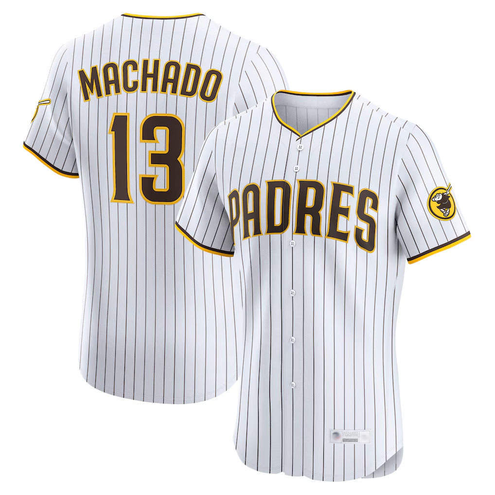Trusc S.Diego Padres #13 Manny Machado Player White Home Limited Elite Stitched Jerseys