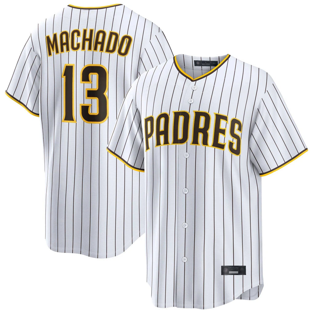 Trusc S.Diego Padres #13 Manny Machado Player White Home Limited Stitched Jerseys