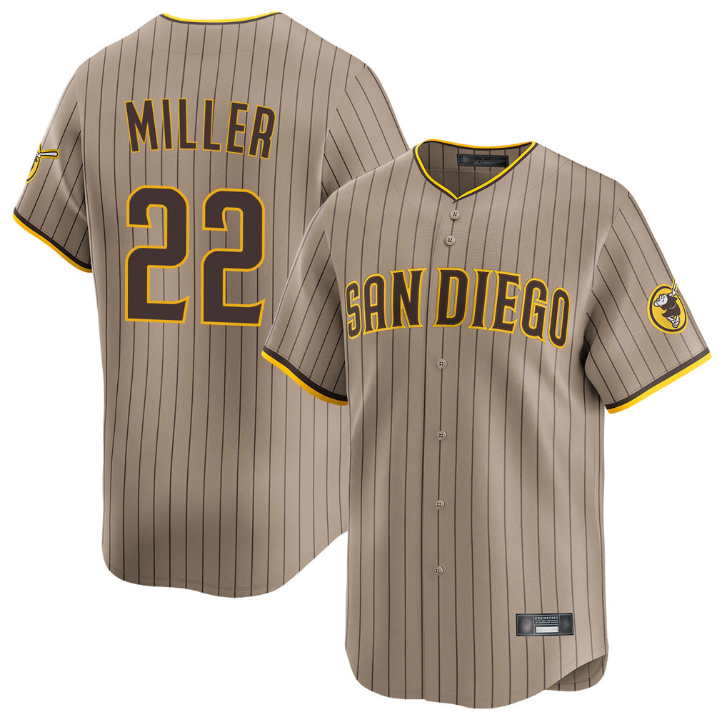 Trusc S.Diego Padres #22 Mason Miller Player Khaki Home Limited Stitched Jerseys
