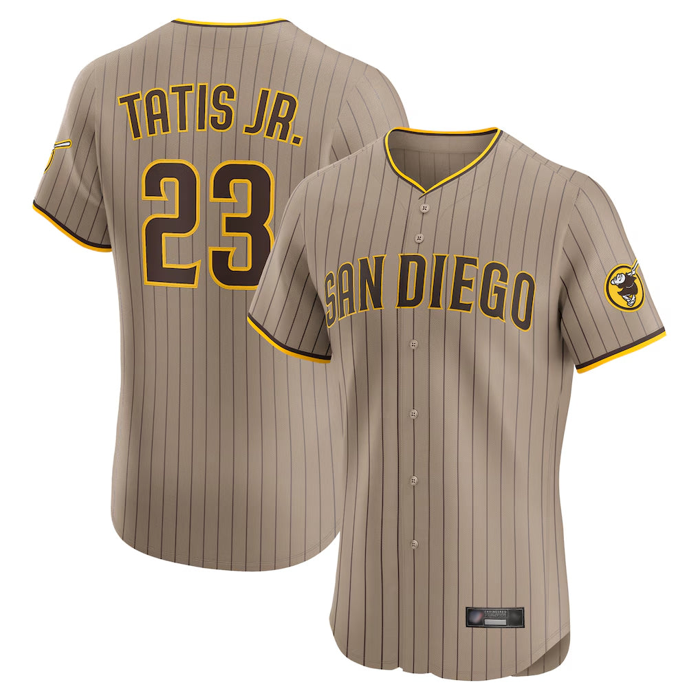 Trusc S.Diego Padres #23 Fernando Tatis Jr Player Khaki Home Limited Elite Stitched Jerseys