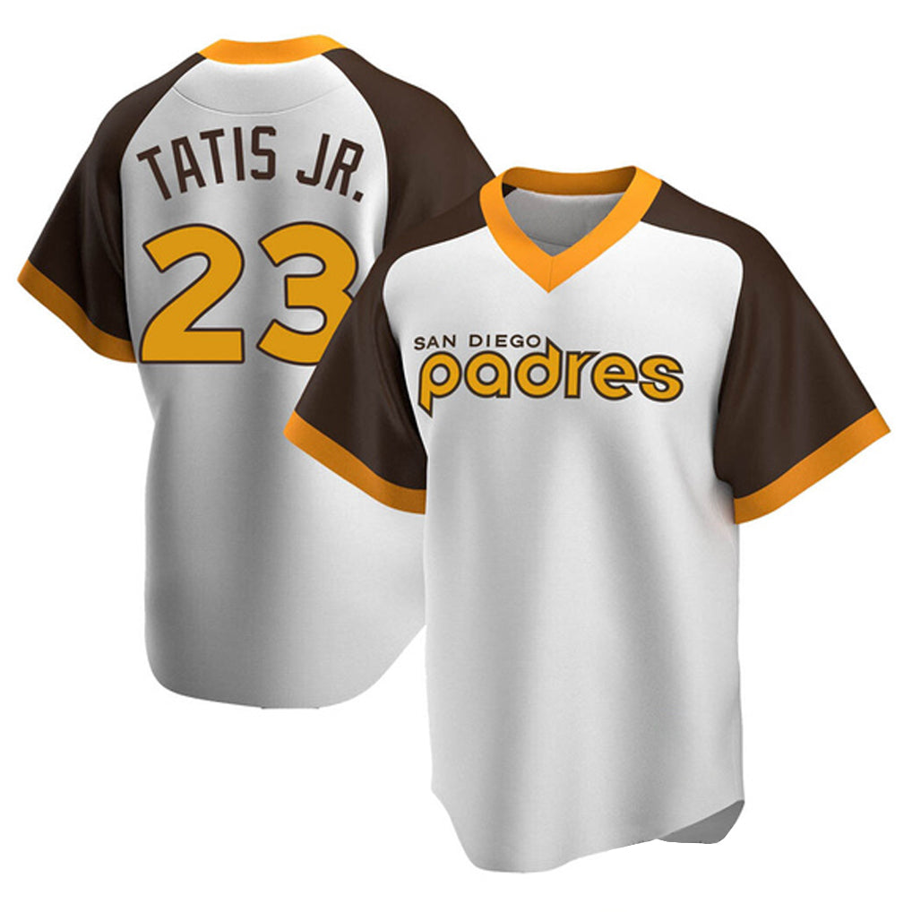 Trusc S.Diego Padres #23 Fernando Tatis Jr Player White Home Cooperstown Collection Replica Game Stitched Jerseys