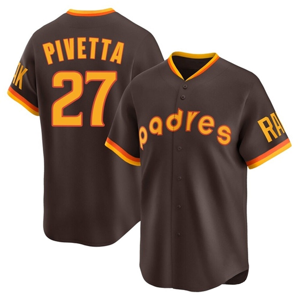 Trusc S.Diego Padres #27 Nick Pivetta Player Brown Home Cooperstown Collection Replica Game Stitched Jerseys