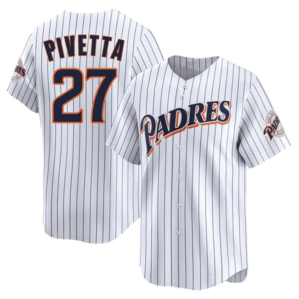 Trusc S.Diego Padres #27 Nick Pivetta Player White Cooperstown Collection Limited Home Stitched Jerseys