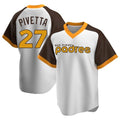Trusc S.Diego Padres #27 Nick Pivetta Player White Home Cooperstown Collection Replica Game Stitched Jerseys