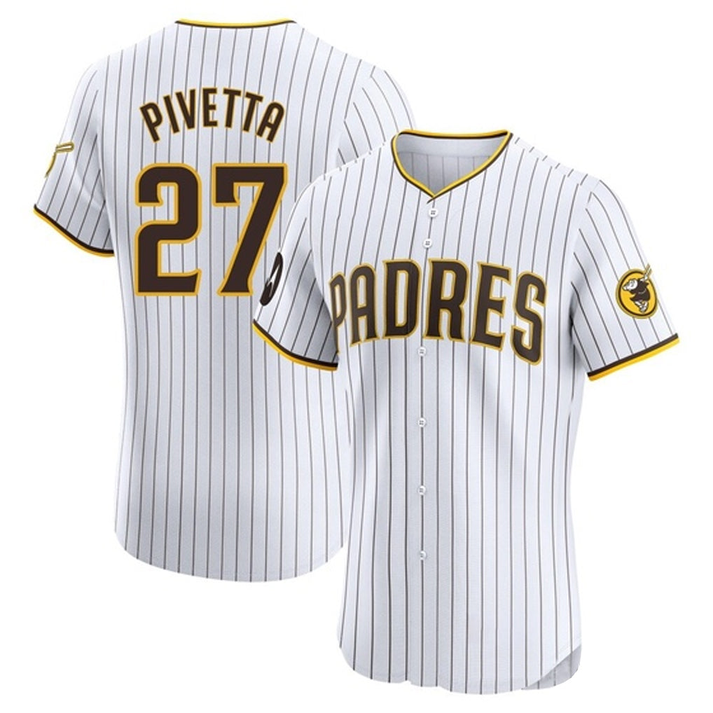 Trusc S.Diego Padres #27 Nick Pivetta Player White Home Limited Elite Stitched Jerseys