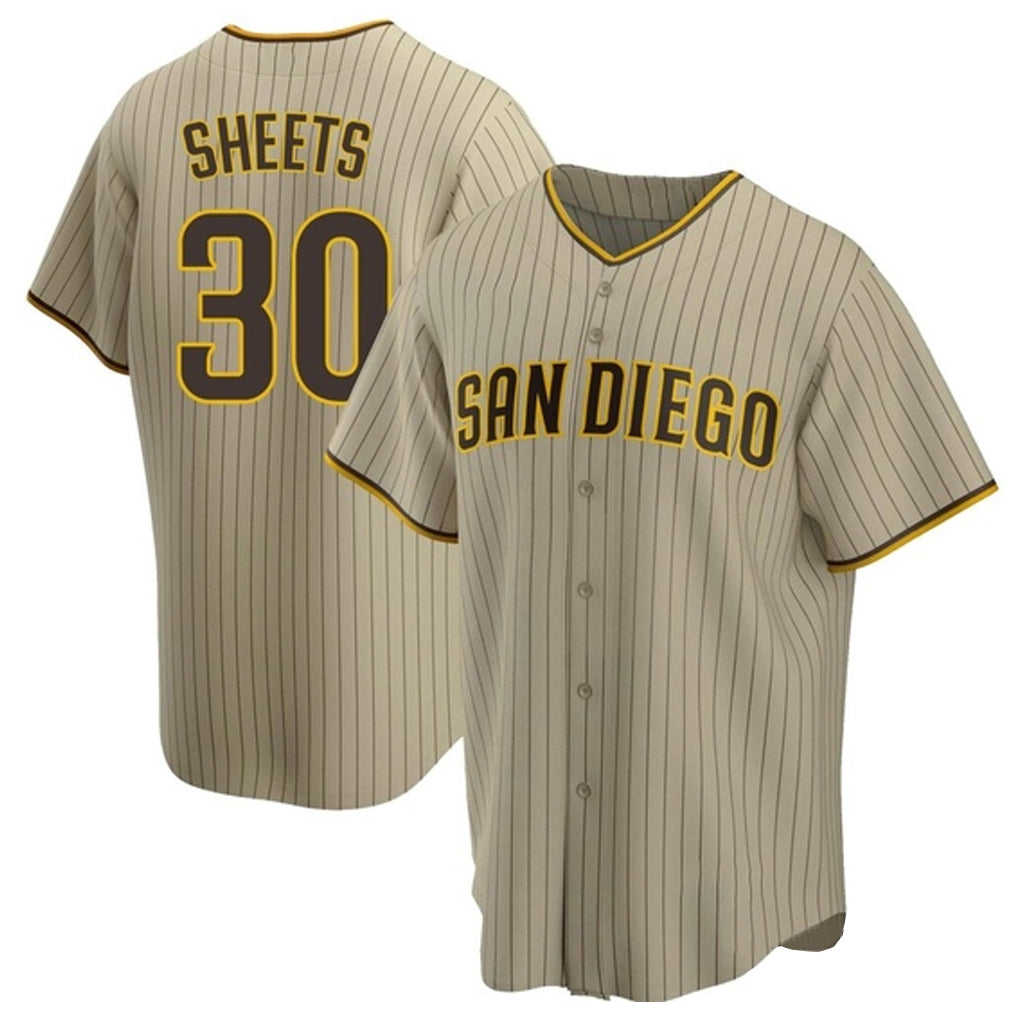 Trusc S.Diego Padres #30 Gavin Sheets Player Khaki Home Game Stitched Jerseys