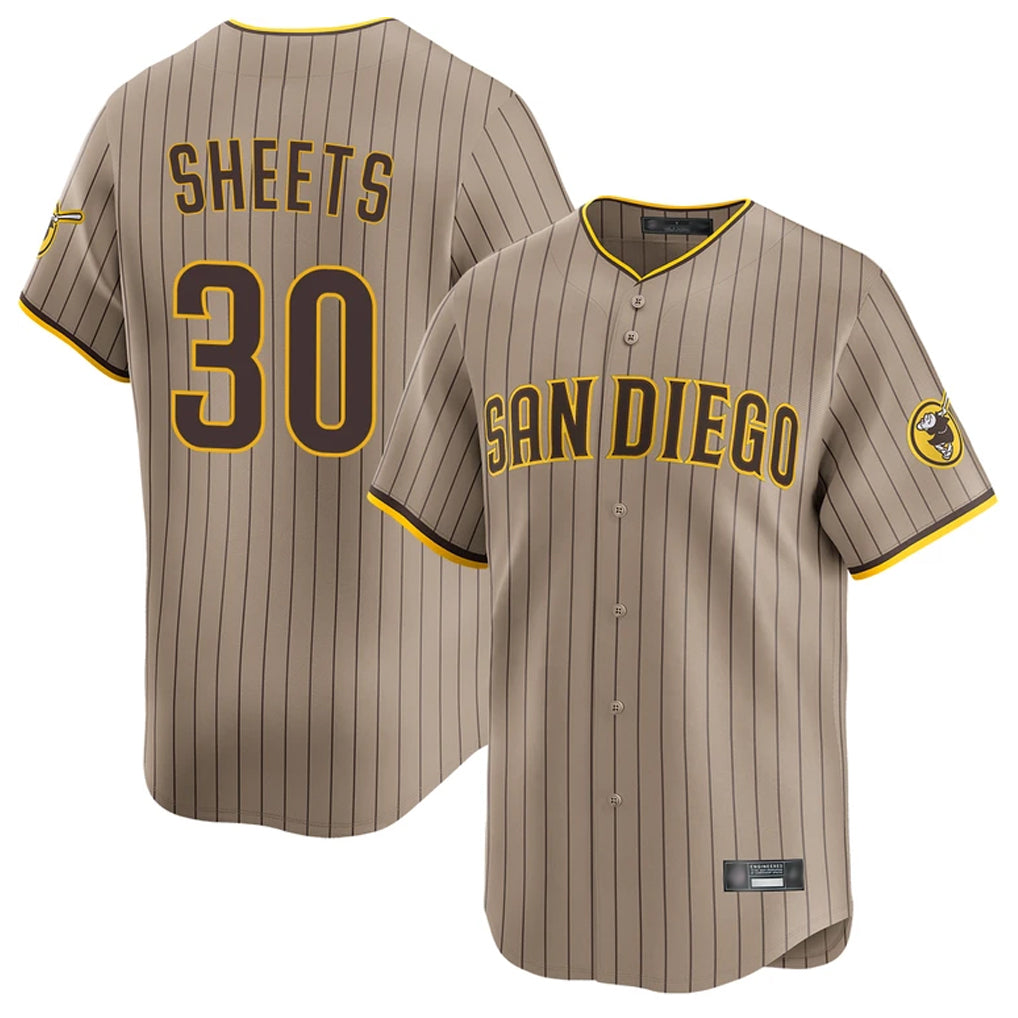 Trusc S.Diego Padres #30 Gavin Sheets Player Khaki Home Limited Stitched Jerseys