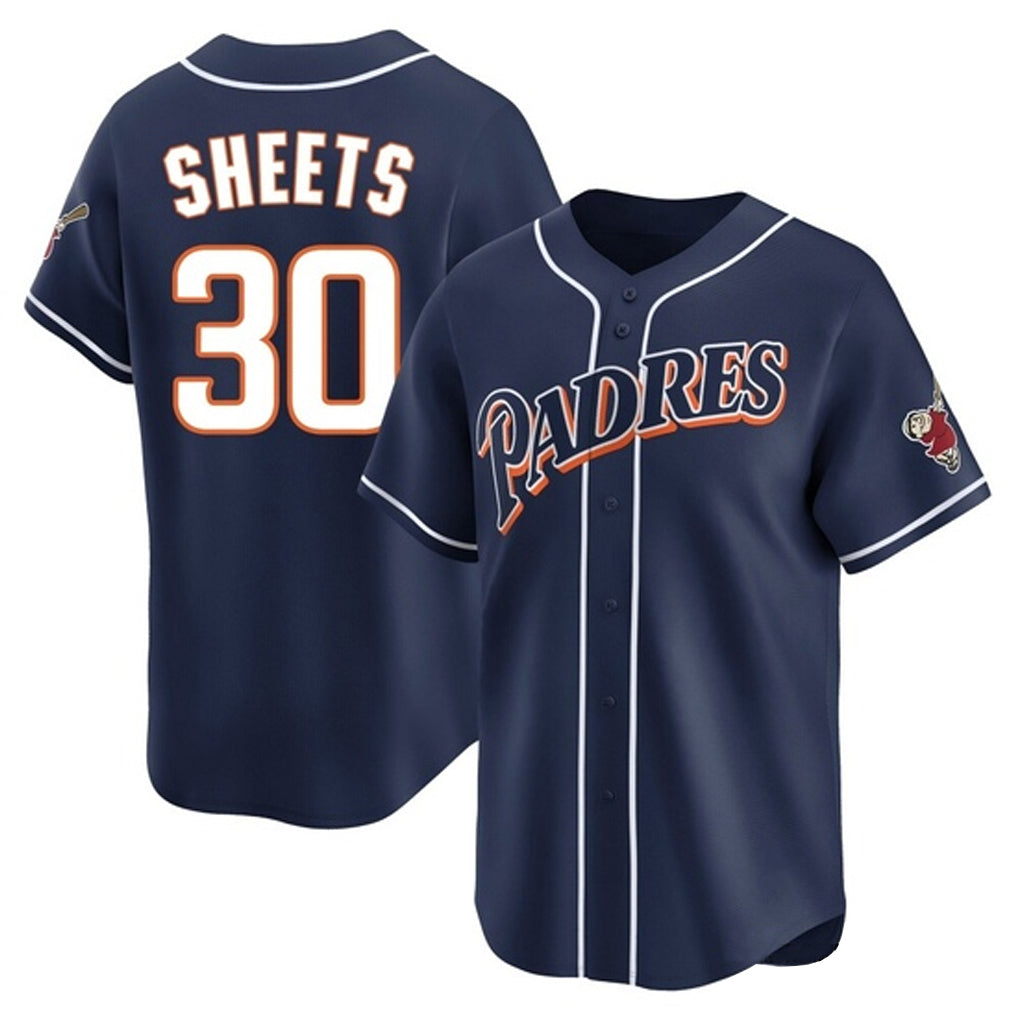 Trusc S.Diego Padres #30 Gavin Sheets Player Navy Cooperstown Collection Limited Home Stitched Jerseys