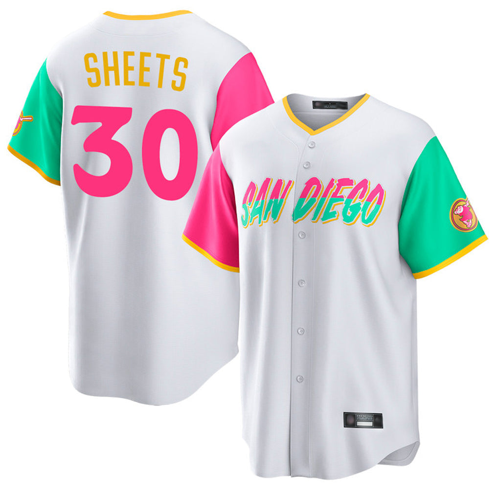 Trusc S.Diego Padres #30 Gavin Sheets Player White City Connect Home Game Stitched Jerseys
