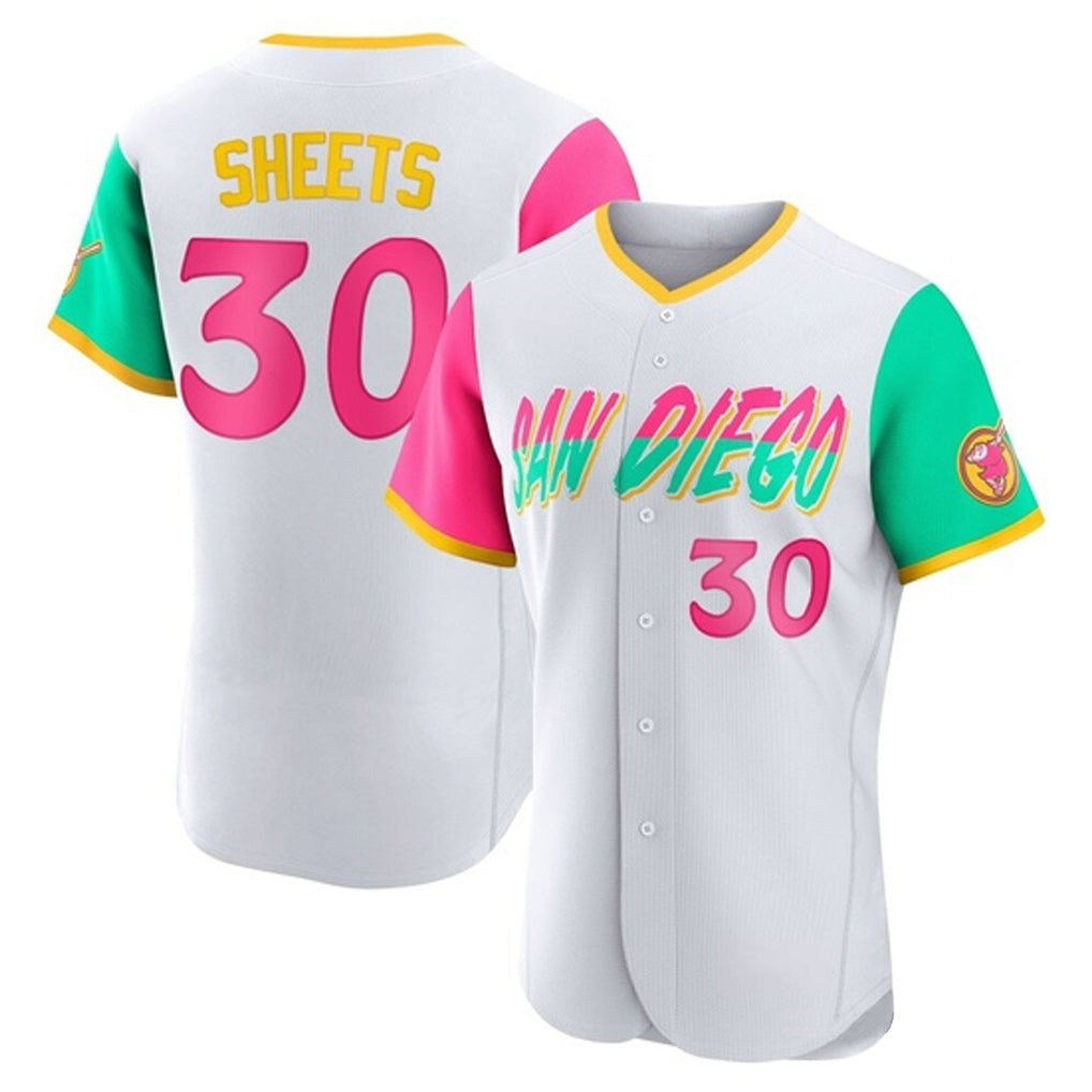 Trusc S.Diego Padres #30 Gavin Sheets Player White City Connect Home Limited Elite Stitched Jerseys