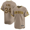 Trusc S.Diego Padres #34 Michael King Player Khaki Home Limited Stitched Jerseys