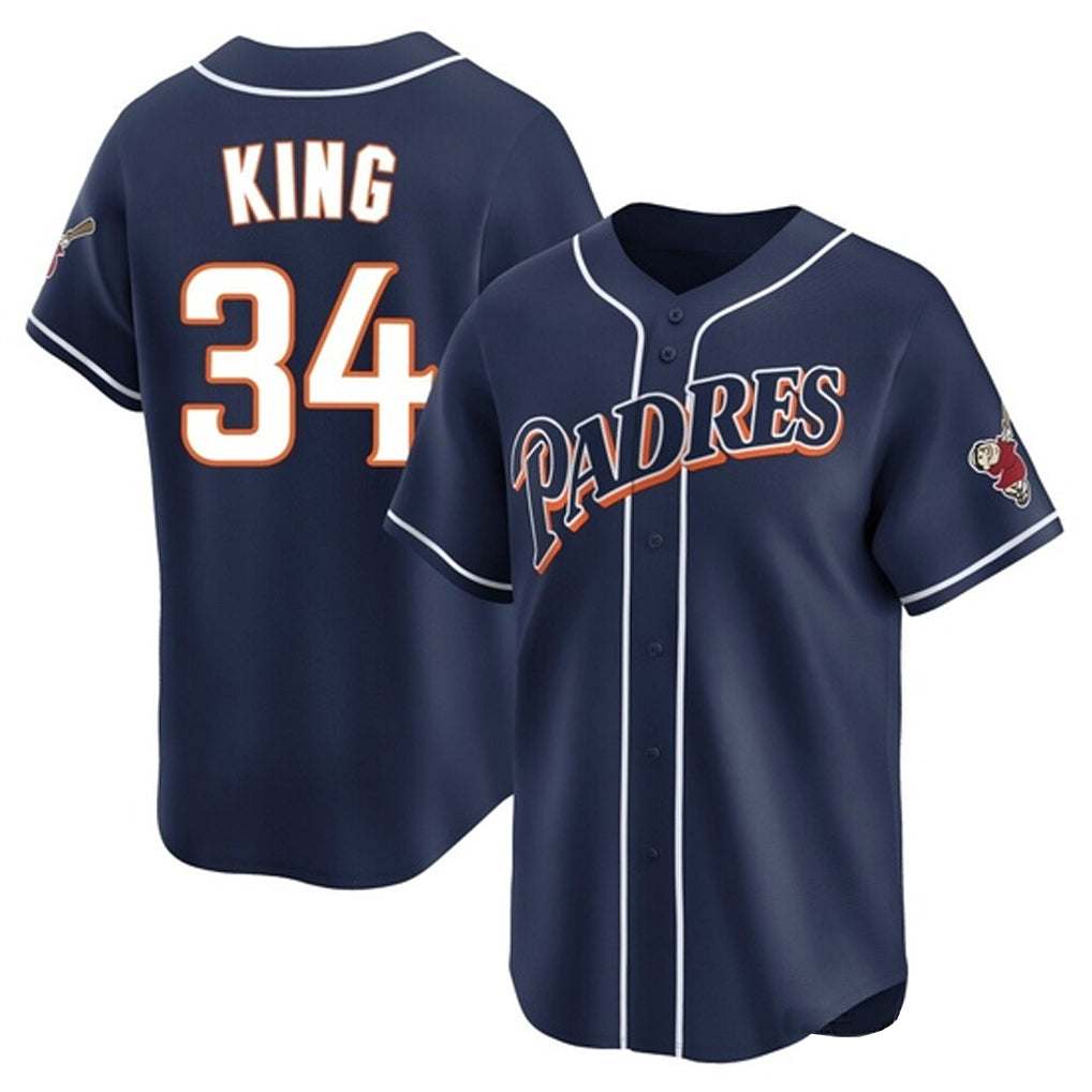 Trusc S.Diego Padres #34 Michael King Player Navy Cooperstown Collection Limited Home Stitched Jerseys