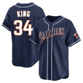 Trusc S.Diego Padres #34 Michael King Player Navy Cooperstown Collection Limited Home Stitched Jerseys