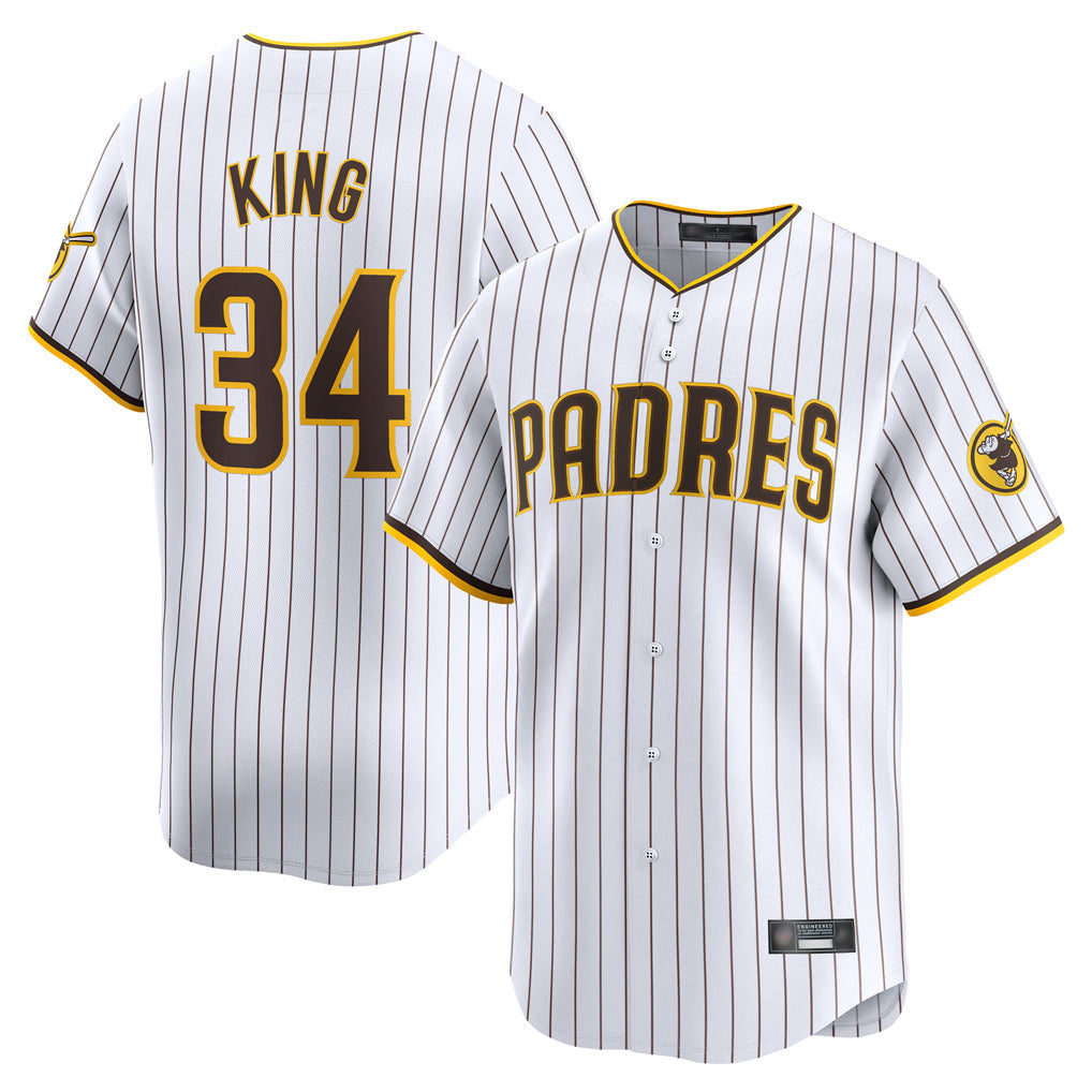 Trusc S.Diego Padres #34 Michael King Player White Home Limited Stitched Jerseys
