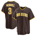 Trusc S.Diego Padres #3 Jackson Merrill Player Brown Home Game Stitched Jerseys