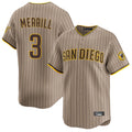 Trusc S.Diego Padres #3 Jackson Merrill Player Khaki Home Limited Stitched Jerseys