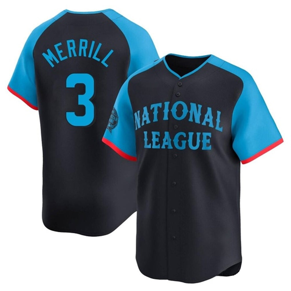 Trusc S.Diego Padres #3 Jackson Merrill Player National League Navy All-Star Game Limited Stitched Jerseys