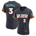 Trusc S.Diego Padres #3 Jackson Merrill Player Obsidian 2026 City Connect Home Limited Elite T-shirt Stitched Jerseys