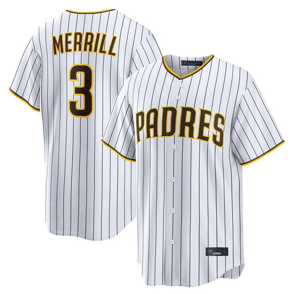 Trusc S.Diego Padres #3 Jackson Merrill Player White Cooperstown Collection Home Game Stitched Jerseys