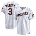 Trusc S.Diego Padres #3 Jackson Merrill Player White Cooperstown Collection Limited Home Stitched Jerseys