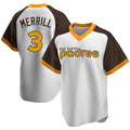 Trusc S.Diego Padres #3 Jackson Merrill Player White Home Cooperstown Collection Replica Game Stitched Jerseys