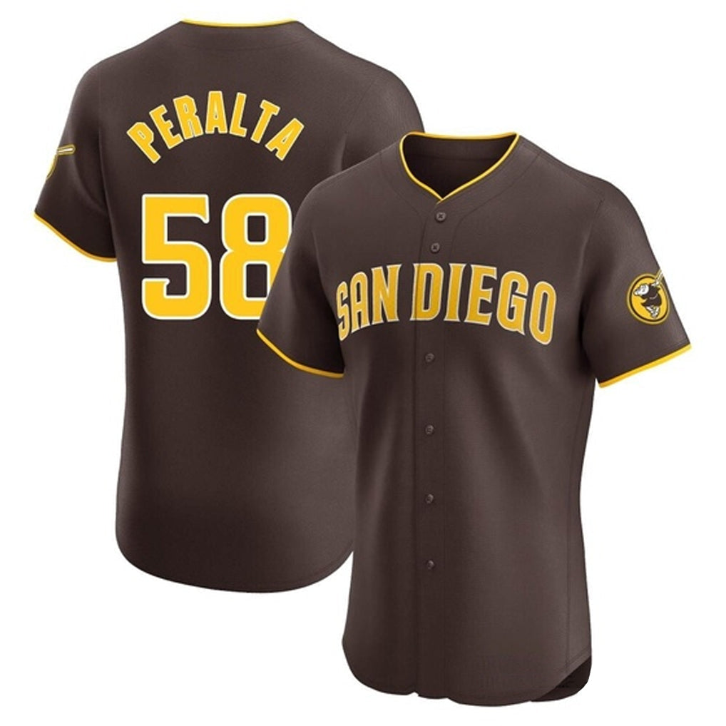Trusc S.Diego Padres #58 Wandy Peralta Player Brown Home Limited Elite Stitched Jerseys