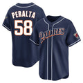 Trusc S.Diego Padres #58 Wandy Peralta Player Navy Cooperstown Collection Limited Home Stitched Jerseys