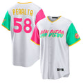 Trusc S.Diego Padres #58 Wandy Peralta Player White City Connect Home Game Stitched Jerseys