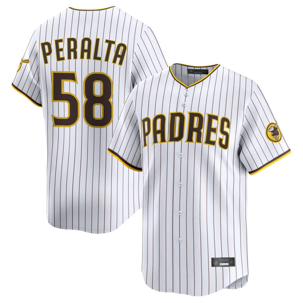 Trusc S.Diego Padres #58 Wandy Peralta Player White Limited Home Stitched Jerseys